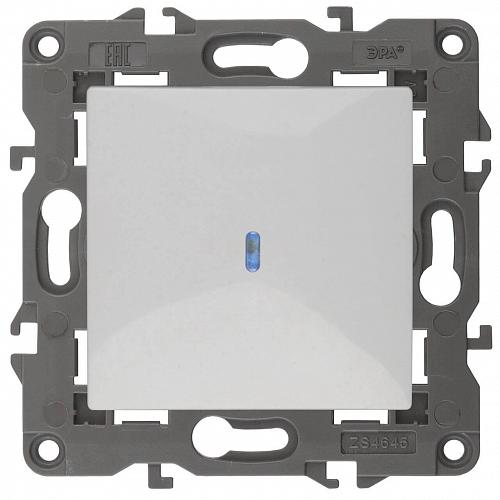 Выключатель одноклавишный с подсветкой ЭРА Elegance 10AX 250V 14-1102-01 Б0034215