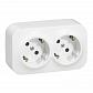 Розетка 2х2К+З Legrand Quteo 16A 250V с/з белая 782213 - фото №1