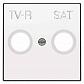 Лицевая панель ABB Sky розетки TV-R-SAT альпийский белый 2CLA855010A1101 - фото №1