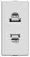 Розетка ABB Zenit б/з 16A 250V винтовой зажим евроамериканский стандарт серебро 2CLA213500N1301 - фото №1