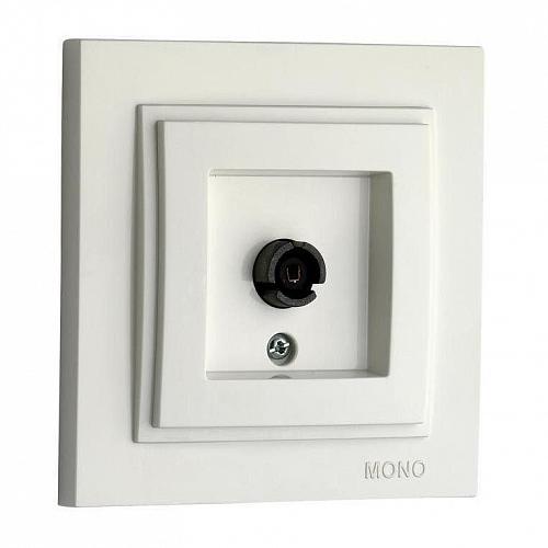Розетка TV проходная Mono Electric Despina универсальная экран белый 102-190005-137