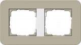Рамка 2-постовая Gira E3 серо-бежевый/белый глянцевый 0212418