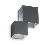 Уличный настенный светодиодный светильник Ideal Lux Rubik Ap2 Antracite 4000K 187341