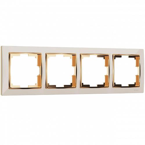 Рамка на 4 поста Werkel Snabb слоновая кость/золото W0041932 4690389160929