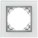 Рамка 1-постовая Efapel Logus 90 Crystal светлое стекло/алюминий 90910 TCA