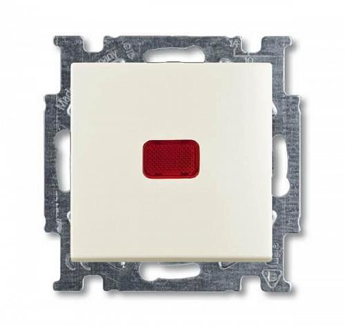 Выключатель кнопочный одноклавишный ABB Basic55 10A 250V с подсветкой слоновая кость 2CKA001413A1084