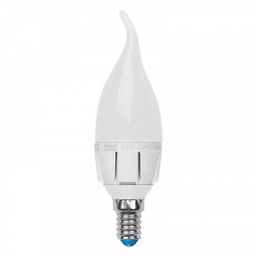Лампа светодиодная диммируемая (UL-00000691) Uniel E14 6W 3000K матовая LED-CW37-6W/WW/E14/FR/DIM PLP01WH