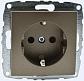 Розетка 2К+З Mono Electric Despina/ Larissa 16A 250V винтовое подключение бронза 500-002321-117 - фото №1
