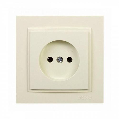 Розетка 2К Mono Electric Despina 16A 250V винтовое подключение крем 102-170022-116