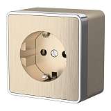 Розетка с заземлением Werkel Gallant шампань рифленый W5071010 4690389164491