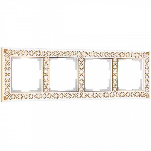 Рамка Werkel на 4 поста (белое золото) a050935 4690389158278