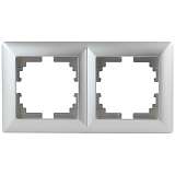 Рамка 2-постовая ЭРА Intro Solo серебро 4-502-03 Б0043412