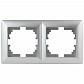 Рамка 2-постовая ЭРА Intro Solo серебро 4-502-03 Б0043412 - фото №1