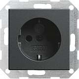 Розетка Gira System 55 Schuko с/з со шторками 16A 250V безвинтовой зажим антрацит 045328