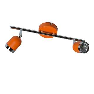 Споты с двумя плафонами оранжевого цвета
