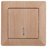 Выключатель одноклавишный ЭРА Intro Solo 10A 250V с подсветкой дерево 4-102-11 Б0043276