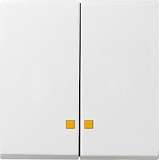 Лицевая панель Gira System 55 выключателя двухклавишного с подсветкой чисто-белый глянцевый 063103