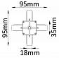 Соединитель X-образный однофазный Crystal Lux CLT 0.211 04 WH - фото №2