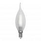 Лампа светодиодная филаментная Uniel E14 6W 3000K матовая LED-CW35-6W/WW/E14/FR PLS02WH UL-00000306 - фото №1