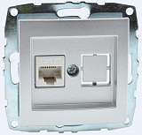 Розетка компьютерная RJ45 Mono Electric Despina/ Larissa 6 кат серебро 500-002105-125