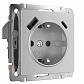 Розетка Werkel с быстрой зарядкой USB Type A+С серебристая W1171706 4690389176432 - фото №1