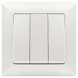 Выключатель трехклавишный ЭРА Intro Solo 10A 250V перламутровый 4-106-06 Б0053606