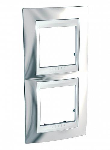 Рамка 2-постовая вертикальная Schneider Electric Unica Хамелеон MGU66.004V.810