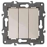 Выключатель трехклавишный ЭРА Elegance 10AX 250V 14-1107-02 Б0034250