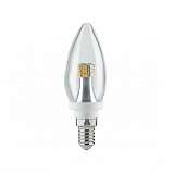 Лампа светодиодная E14 4W 2700K свеча прозрачная 28315