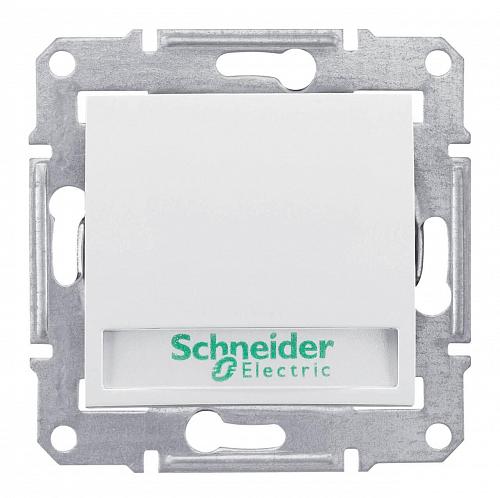 Выключатель кнопочный с подсветкой и полем для надписи Schneider Electric Sedna 10A 250V SDN1600321