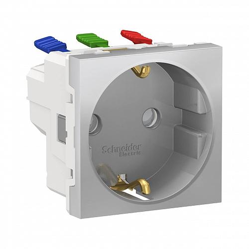 Розетка Schneider Electric Unica New Modular с/з со шторками 16A 250V NU305730