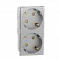 Розетка двойная Schneider Electric Unica New Modular с/з со шторками NU306730A - фото №1