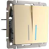 Выключатель двухклавишный Werkel шампань W1122111 4690389157165