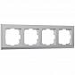 Рамка на 4 поста Werkel Stark серебряный W0041806 4690389161902 - фото №1