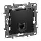 Розетка компьютерная RJ45 Legrand Etika 5 кат UTP антрацит 672641 - фото №1