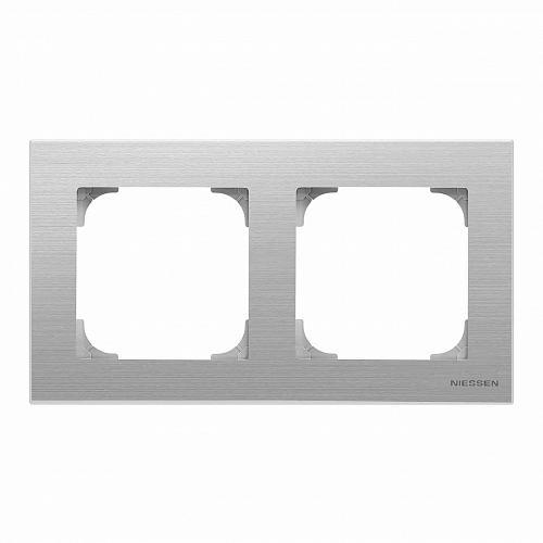 Рамка 2-постовая ABB Sky нержавеющая сталь 2CLA857200A1401