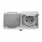 Розетка двойная ЭРА Intro Atlantic Schuko 2x2P+E 16A 250V с крышкой 5-203-03 Б0051060 - фото №9