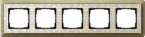 Рамка 5-постовая Gira ClassiX Art бронза/кремовый 0215663