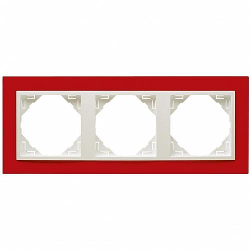 Рамка 3-постовая Efapel Logus 90 Animato красный/лед 90930 TVG