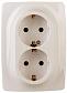Розетка ЭРА 12 2x2P E Schuko со шторками 16A 250V 12-2008-02 Б0038813 - фото №1