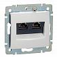 Розетка компьютерная 2хRJ45 Legrand Valena 6 кат UTP на винтах белая 774243 - фото №1