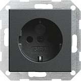 Розетка Gira System 55 Schuko с/з со шторками 16A 250V безвинтовой зажим антрацит 275528
