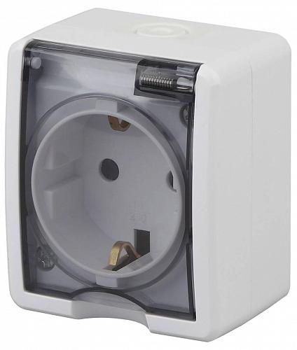Розетка ЭРА Эксперт 2P E IP54 со шторками 16A 250V Al Cu 11А-2402-01 Б0038820