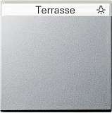 Лицевая панель Gira System 55 выключателя с полем для надписи алюминий 029926