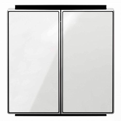 Лицевая панель ABB Sky выключателя двухклавишного стекло белое 2CLA851100A2101