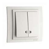 Выключатель Mono Electric Despina/ Larissa двухклавишный с подсветкой слоновая кость 500-000125-103