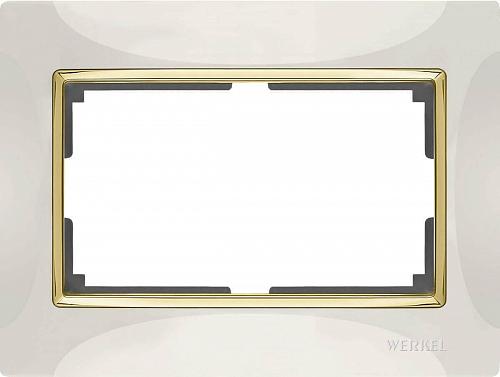 Рамка Werkel Snabb для двойной розетки слоновая кость/золото WL03-Frame-01-DBL-ivory/GD 4690389083853
