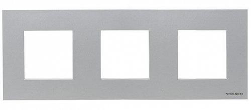 Рамка 3-постовая ABB Zenit серебро 2CLA227300N1301