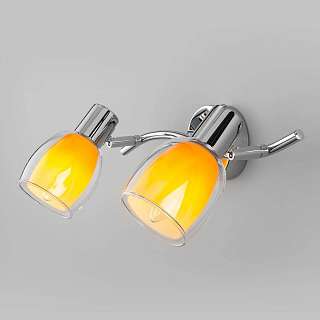 Споты с двумя плафонами желтого цвета