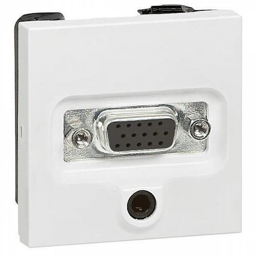 Розетка аудио/видео HD15+Jack3.5 Legrand Valena белая 770082